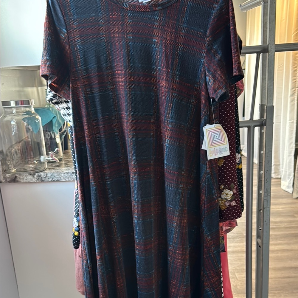 Plaid Short Sleeve Dress